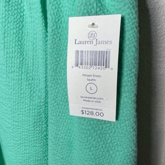 Lauren James Abigail Dress Size Large Seafoam Green Open Back Bow New - Picture 10 of 11